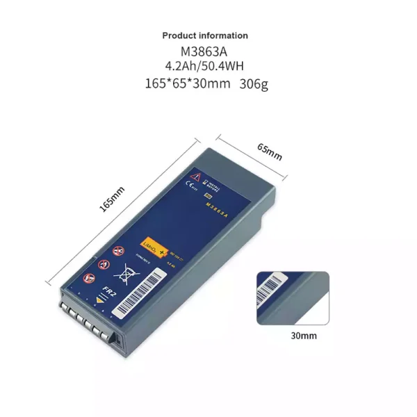全新電池適用於 Philips HeartStart FR2 HeartStart FR2+ M3860A M3861A M3863A M3840A M3841A - Image 3