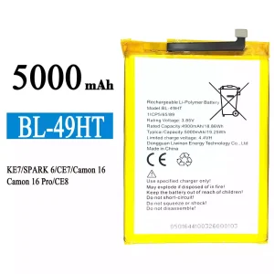 手機電池 BL-49HT 適用於 Tecno KE7 / SPARK 6 / Camon 16 /Camon 16 Pro