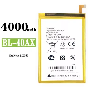 手機電池 BL-40AX 適用於 Infinix Hot Note