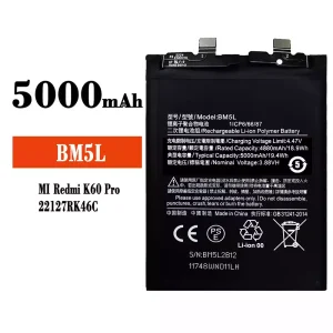 手機電池 BM5L 適用於 Xiaomi Redmi K60 Pro