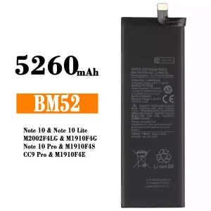 手機電池 BM52 適用於 Xiaomi Note 10,Note 10 Lite,Note 10 Pro / CC9 Pro
