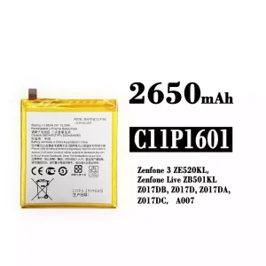 手機電池 C11P1601 適用於 Asus Zenfone 3 / Zenfone Live