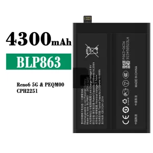 手機電池 BLP863 適用於 OPPO RENO 6 5G