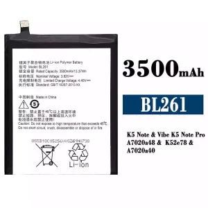 手機電池 BL261 適用於 Lenovo K5 Note /Vibe K5 Note Pro