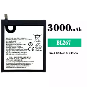手機電池 BL267 適用於 Lenovo K6