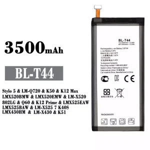 手機電池 BL-T44 適用於 LG Stylo 5 / K50 / K12 Max /Q60 / K12 Prime /LK51