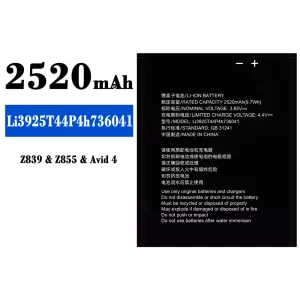 手機電池 Li3925T44P4h736041 適用於 ZTE Z839/Z855/Avid 4