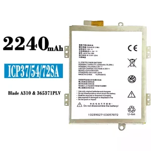 手機電池 ICP37/54/72SA 適用於 ZTE A310