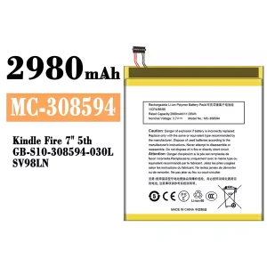 手機電池 MC-308594 適用於 Amazon Kindle Fire 7" 5th