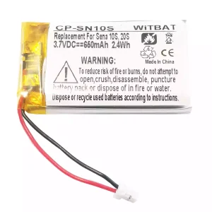 電池適用於耳機 Sena 10S,20S,Sena 30K SP46,Sena Tufftalk Lite,Sena 10S-01,Sena 20s-01,Sena 20s evo,Sena 30K-01D,802540